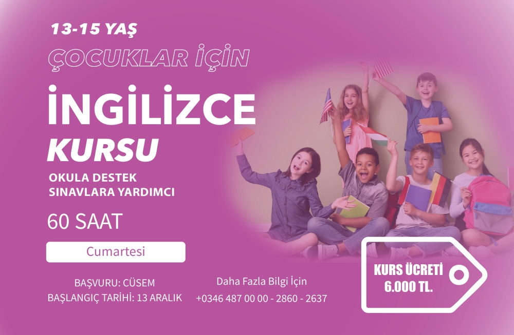13-15 YAŞ ÇOCUKLAR İÇİN İNGİLİZCE KURSU