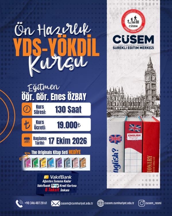 YDS-YÖKDİL ÖN HAZIRLIK KURSU