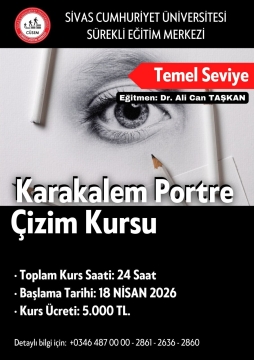 Karakalem Portre Çizim Kursu