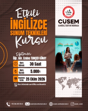 Etkili İngilizce Sunum Teknikleri Kursu