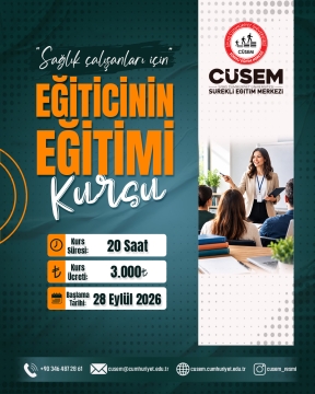  SAĞLIK ÇALIŞANLARINA ÖZEL EĞİTİCİNİN EĞİTİMİ KURSU