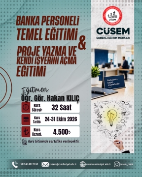 Banka Personeli Temel Eğitimi & Proje Yazma ve Kendi İşyerini Açma Eğitimi