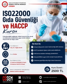 ISO22000 Gıda Güvenliği ve HACCP Kursu